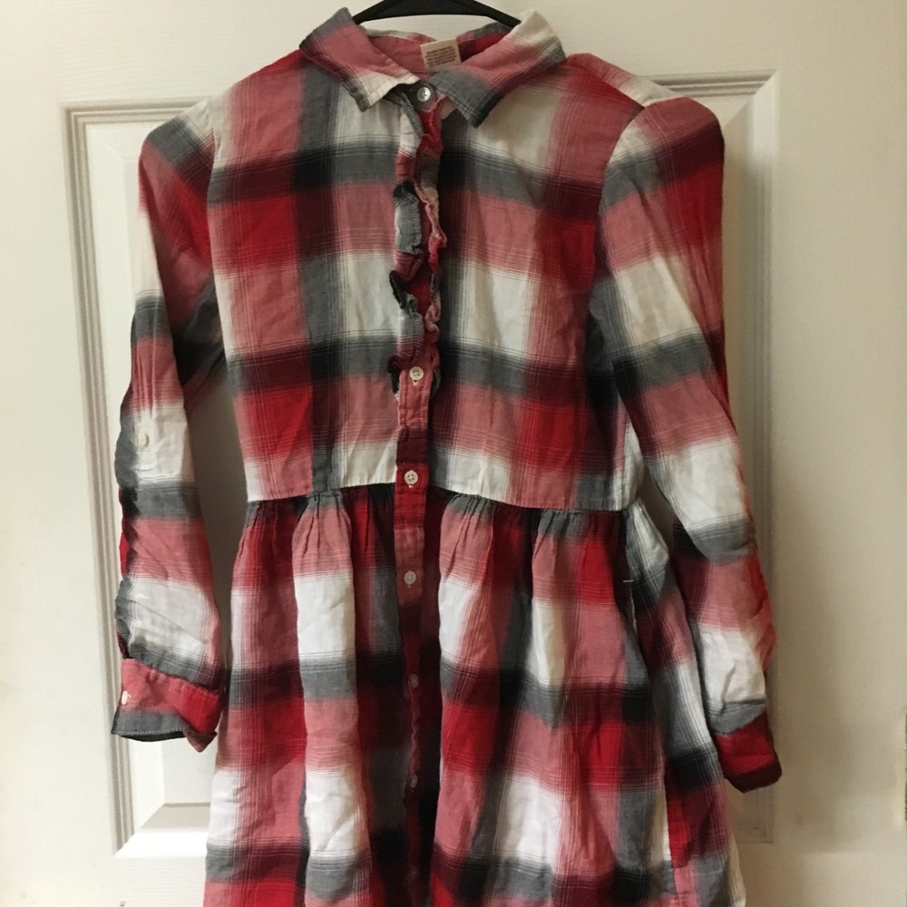 Youth/Girls Plaid Ruffled Dress